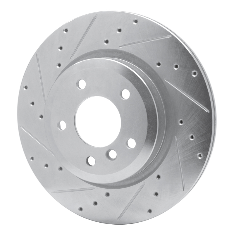 BMW Z4 Brake Rotor (1) - Rear Left - R1 Concepts - Drilled & Slotted - Silver - `11-`16
